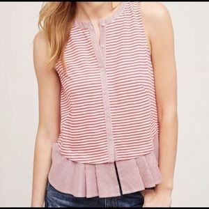 Anthropologie Red & White Striped Tank Top- Size M